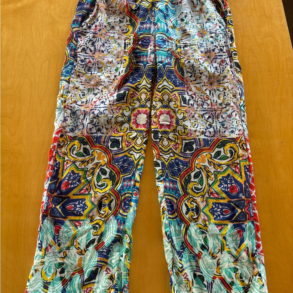 SOLD Johnny was 100% SILK colorful and graphic summer pants